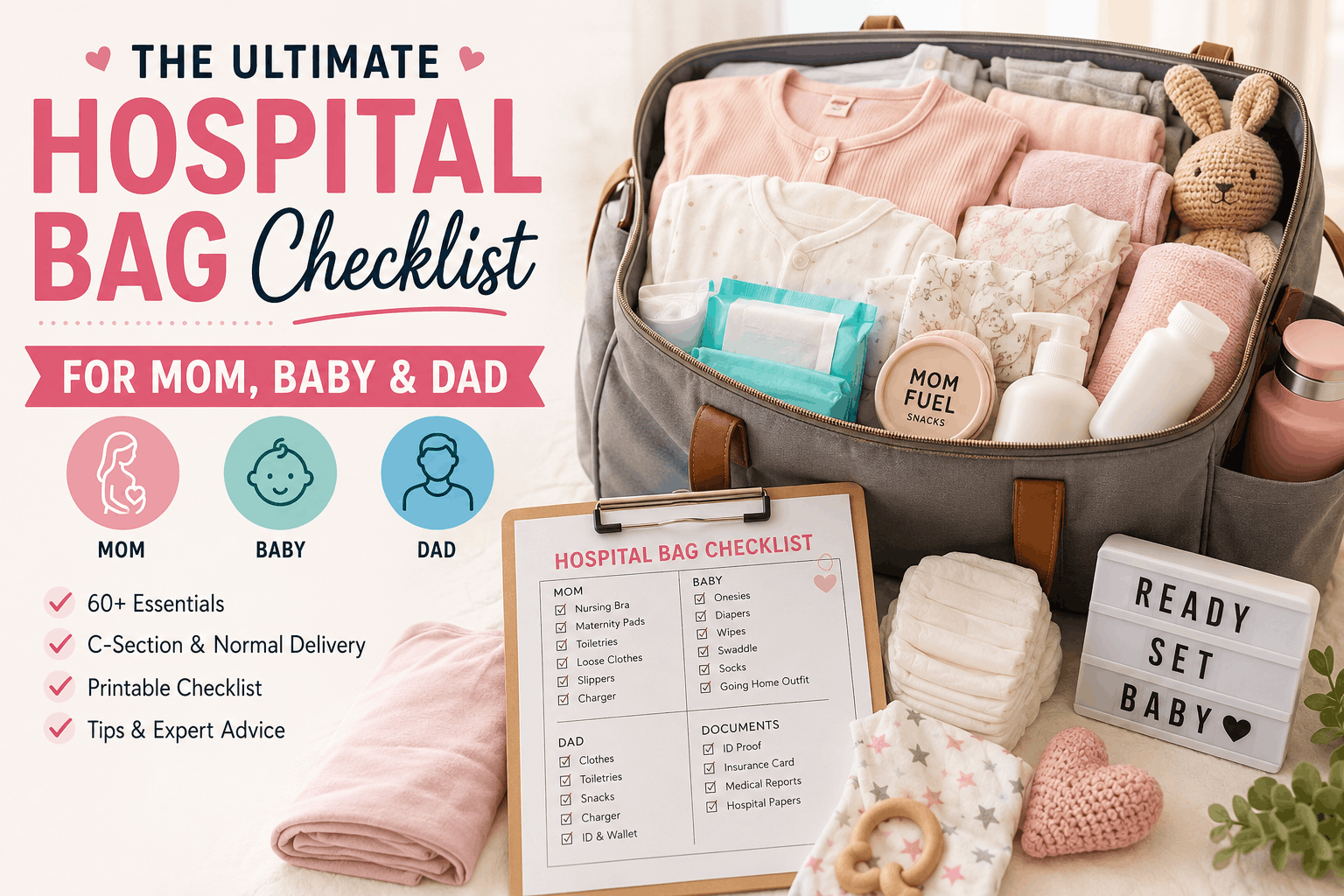 Hospital bag checklist for first-time moms