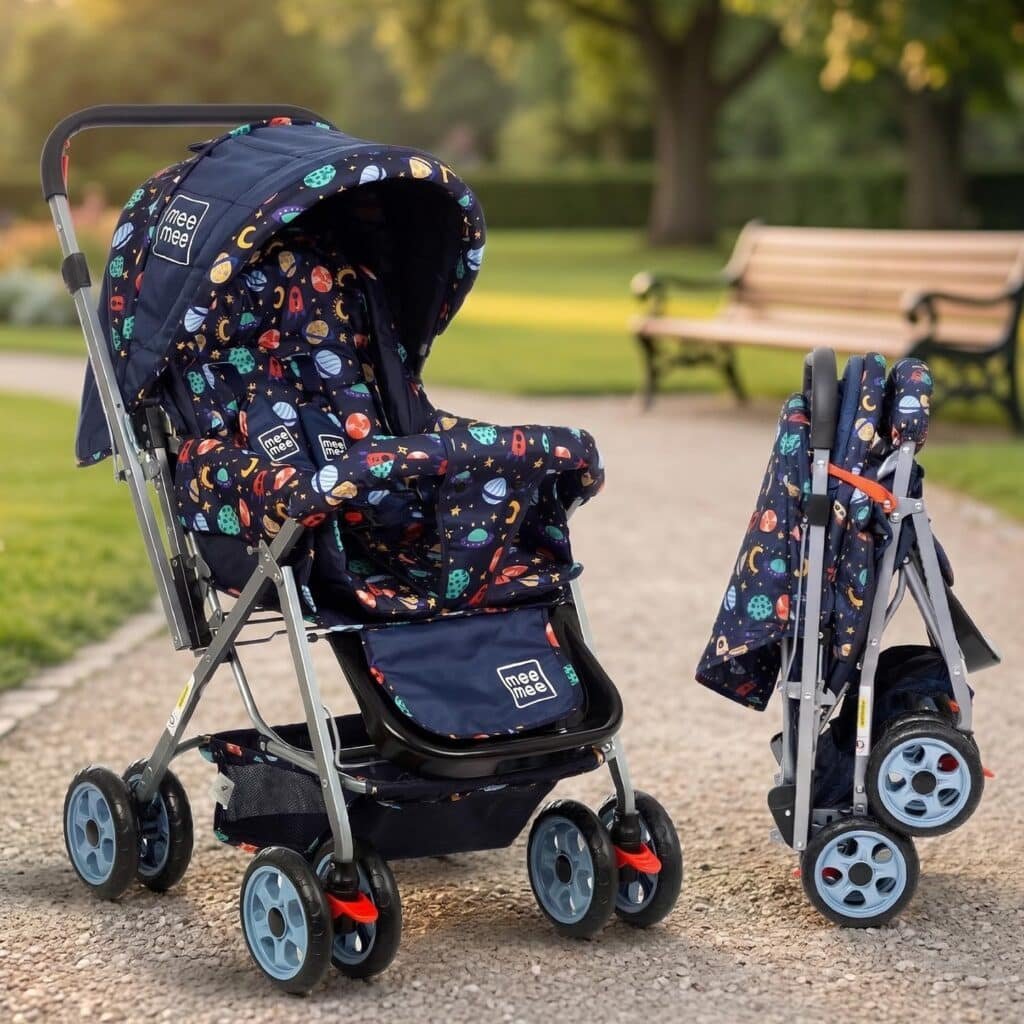 Portable baby stroller for road trips