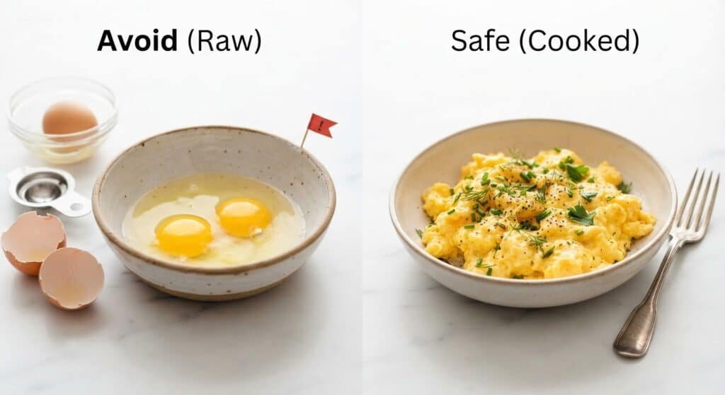 Raw or Undercooked Eggs